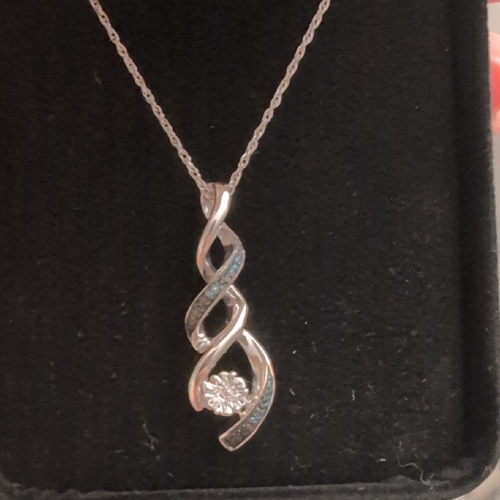 Kay Jewelers Silver Necklace with Blue Accents